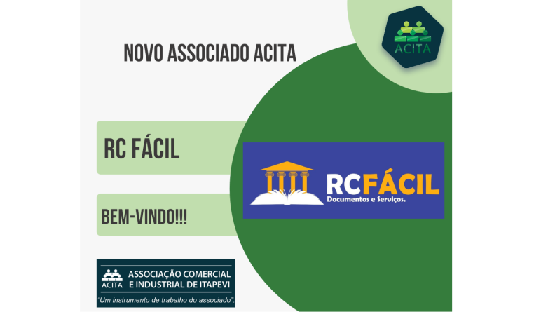 Novo Associado ACITA - RC Fácil